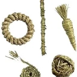 100% Organic Timothy Hay Handcrafted Toys for Small Animal Toy (Mixed) image 1