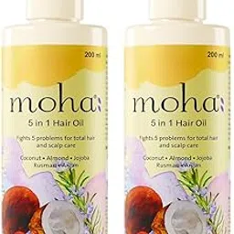moha: 5 in 1 Hair Oil 200ML For Hair Growth and Hair Fall Reduction | Hair Oil For Men & Women | For All Hair Types | With Benefits Of Tea Tree Oil & Neem Oil | Pack of 2-image-64