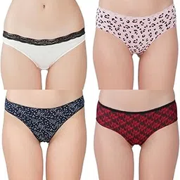 thread sutra Women?s Premium Cotton Panties | Antimicrobial & Breathable | Everyday Comfort with Amazing Fit | Soft Fabric Innerwear for All-Day Freshness & Hygiene | Bikini | Pack of 4 |-picture-36