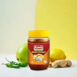 RAVIS Mixed Pickle for Mango, Green Chilli, Lemon, Ginger, Garlic | Homemade Traditional Indian Achar | Less Oil, Dry Style | Spicy Authentic Taste (200g)-picture-29