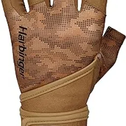 Harbinger Pro Wristwrap Gloves 2.0 for Weightlifting, Training, Fitness, and Gym Workouts with Wrist Support - Men's Tan Camo Medium-image-60