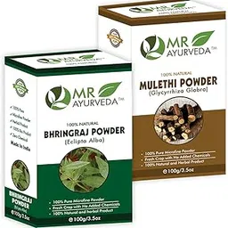 MR Ayurveda 100% Natural Bhringraj Powder & Mulethi Powder - Combo Pack (100 Grams Each)-picture-23