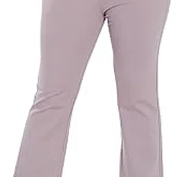Women's High Rise 4 Way Stretch Slim Fit Workwear Formal Trousers(Flexi Waist_Boot Cut)-image-51