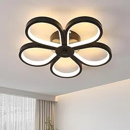 AASHRO MALL Modern Dimmable LED Ceiling Light, Modern Flush Mount Fixture with Adjustable Light, Three Color Dimming for Bedroom, Living Room, and Dining Room, Black (Ceiling Light (807))-image-0