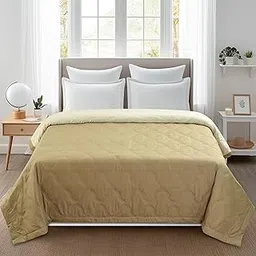BROMWICK Super Soft and Light Weight 100% Pure Microfiber Reversible Comforter 220 GSM Comforter/Blanket for Winter/Quilt/Duvets for Double Bed(230x250) Cm Pack of 1 (Beige)-picture-13