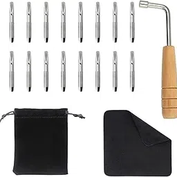 16 PCS Tuning Pin with L-shape Wrench Gooseneck Hammer Lever and Dust Free Cloth for Lyre Harp Zithers Harpsichord Dulcimer and Other Primitive Stringed Instruments-picture-31
