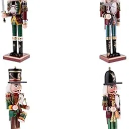 HEAVENGLOW 4Pcs Wooden Nut Solider s Model Puppet Doll Toy Home Decor-picture-28