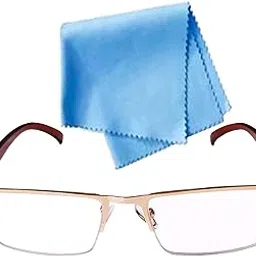 SAVY +1.00 GOLDEN Metallic Half Rim Frame Reading Eye Glasses with Eye Protection, No Eye Strain for Men Women with Case-image-32