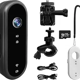 Nraonrn 4K Mini WiFi Body Camera Video Recorder, 128G Portable Vlogging Hands-Free POV Recording 1.5 Inch Display Action Cams Shockproof for Bike/Pet/Home/Sport/Law Enforcement Record-picture-15