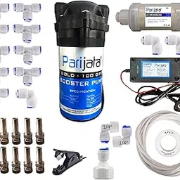 PARIJATA Misting System Kit with Nozzles, Mist Pump, smps, Pipe 15mtr, Connectors etc. for Terrace/Balcony/Garden Cooling/Animal husbandry/Hydroponics/fish farming (Nozzle Distance 1.4mtr)-picture-10