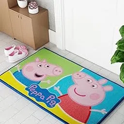 Athom Living Peppa Pig Character Printed Themed Kids Multicolor Premium Nylon Doormat, with Latex Backing, Anti-Skid, 37 x 57 cm, Pack of 1-picture-57
