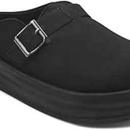 shuz touch Black Platform Mules-picture-47