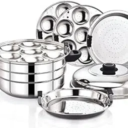 Diamond Stainless Steel Multi Steamer Pot (3 Idli Plates/21 Idlis, 1 Mini Idli Plate/And 1 Multi-Purpose Steamer/Idiyappam Steamer Plate)(21 Idli)., 5.8 Litre-picture-27