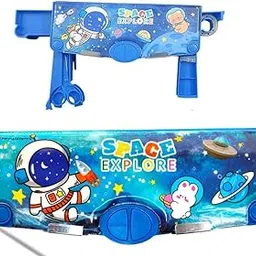 Astronaut Multi-Functional Pencil Box for Kids in Pop-Up Pencil Box with Buttons for Boys & Girls Space Theme Gifts for Kids with Accessories. (Blue Space)-image-76