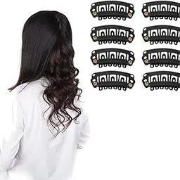 TEMPERIA Hair Extension Clips For Women & Men (50 Pcs) - Hair Patch Clips - Hair Attached Snap Wig Clips (Black) (3.4 cm)-picture-37