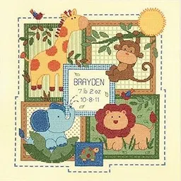 Dimensions Baby Hugs Savannah Birth Record Counted Cross Stitch Kit-picture-10