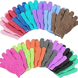 Duufin 14 Pairs Exfoliating Gloves Bath Gloves Body Wash Mitt Scrubbing Exfoliator Glove for Shower, Spa, Massage, Body Scrub, Dead Skin Cell Remover-picture-31