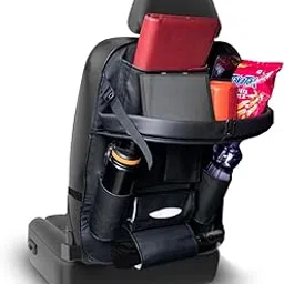 Car Back Seat Organiser with Tablet & Mobile Holder – Multi-Pocket Car Seat Organizer with Umbrella Holder | Water Bottle Pocket | Toys & Snacks Storage – Fits All Cars (Black)-image-96