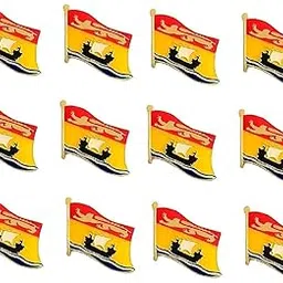 Pack of 12 New Brunswick Flag Lapel Pins, Enamel Tie & Hat Pin Badges for all Canadian Provinces, 12 Flag Lapel Pins, Metal, no gemstone-image-87