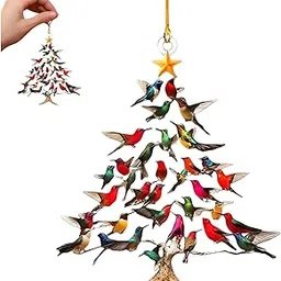 2Pcs Hummingbird Christmas Ornament, Christmas Decorations for Tree, Set of 2 Acrylic Hanging Ornaments Colorful Holiday Home Decor Christmas Gifts for Bird Lovers-picture-61