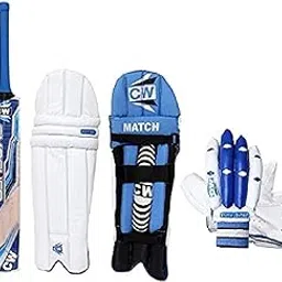 CW Trainer Red Blue Wooden Cricket kit for All Age Groups Kashmir Willow Cricket Bat Size 3-6 Cricket Glove Kit for Boys - Senior Men Full Size Left & Right Hand Kit (3 for 5-7 Yr, Left Blue)-picture-50