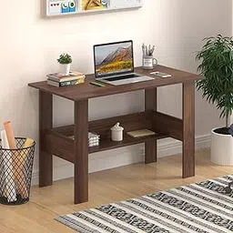 BLUEWUD Efflino Engineered Wood Study and Computer Laptop Table for Home or Office, WFH Desk, with Storage for Books and Décor Display for Adults Kids Students (Brown Maple, Large)-picture-20