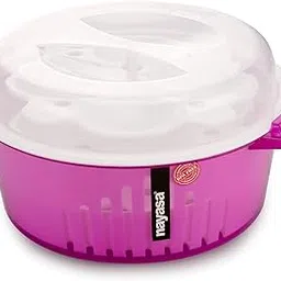 Nayasa Plastic Microwave 4 in 1 Steam Idli Maker | Makes 12 idlis | Microwave Dhokla Maker | Vegetable Steamer | 27 cm X 24.5 cm X 13 cm | Pink-image-18