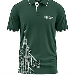 warriorworld Warrior World Men’s Polo T-Shirt | 100% Cotton | 270 GSM Heavyweight Fabric | Stylish Polo with Fighter Jet Design | Casual & Office Wear-picture-12