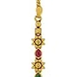 kushal's Fashion Jewellery Ruby-Green Gold Polished Copper Antique Tikka, Best for Festive Season & Special Occasion - 447786-picture-24