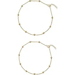 zarkan 925 Hallmark Silver Dainty Classic Chain Gold Plated Anklets For Women-picture-19