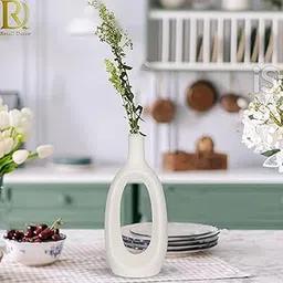 DREAM SHADES Beautiful Ceramic Decorative Vases With Unique Quality For Home Decor, Center Table, Flowers Pot, Bedroom Side Corners, Living Room Decoration, And Party Centerpieces (2, Black)-image-89