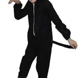 Kaku Fancy Dresses Fleece Bear Wild Animal Costume For Kids - Black, 3-4 Years | Animal Fancy Dress For Boys & Girls-picture-20