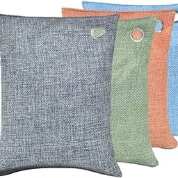 4 Pack * 200g Activated Charcoal Bag for Home Activated Charcoal Fresher Odor Absorber Remove TVOC Mold Moisture Purify Air for House Car Wardrobe Cabinet image 1