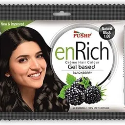 Pushp Enrich Creme Hair Colour Natural Black (Pack of 3) Ammonia Free Gel based Hair Color | Hair Color Cream | Hair Cream | Natural Hair Colors | Best Natural Hair Colour | For Men and Women-picture-17