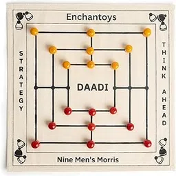 Daadi Board Game | Nine Men's Morris Game, Navakankari, Nine Men's Morris, Muhle and Daadi | Strategy Games | Traditional Indian Board Game | Suitable for Children Over 5 Years and Adults-picture-16