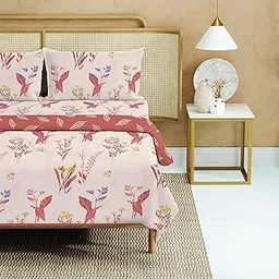 Urban Space 100% Cotton AC Comforter/Blanket/Duvet for Double Bed with 1 Cotton Double Bedsheet with 2 Pillow Covers (4 Piece Bedding Set, Whisper Peach) image 1