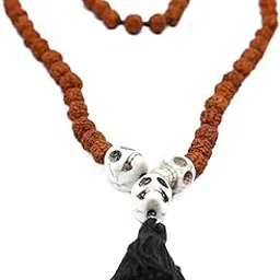 Raviour Lifestyle Skull Narmund Mala For Good Health,Wealth & Puja Skull Mala with Rd Beads Maa Kaali Pooja Also for Fashion Wear mala-picture-12