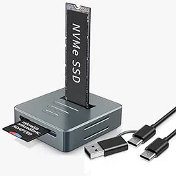 M.2 NVMe to USB Reader Adapter with SD Reader, Aluminum NVMe M.2 SSD Enclosure for M.2 PCIe NVMe SSDs Docking Station-picture-47