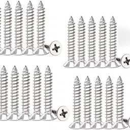 Aksucraft Flat Head Sheet Metal Screws, 304 Stainless Steel, Phillips Drive, Self Tapping, Corrosion Resistant Screws for Wood, Sheet Metal and More (100Pc, #8 x 1''(25MM))-image-98