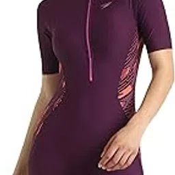 Speedo Women's Enduraflex Essential Splice Print Closedback Kneesuit Swimming Costume Swimwear | Chlorine Resistant | Shape Retention Fabric | UPF 40+ Sun Protection | Removable Bra Pads-picture-21