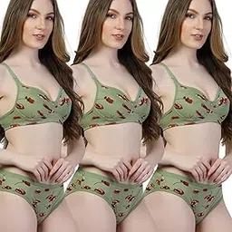 adornstar Bra Panty Set Sexy Lingerie Set for Women Pack of 3 Green-picture-53