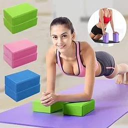 AKUPRO-MAX High Density Foam Yoga Block Brick Set of 2 with Yoga Strap for Improve Strength, Aid Balance, and Flexibility (Multicolor)-picture-19