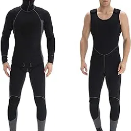 Men m prene Swim Wetsuits 2-Piece Hooded Long Sleeve Diving Suit for Scuba Snorkel Fishing Surfing Jumpsuit Swimsuit-image-33