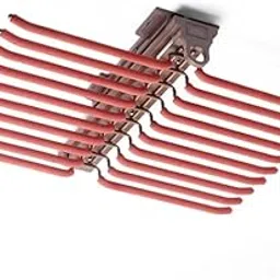 rigwell lifetime Plastic Soft Close Pull-Out Trouser/Saree Rack For Wardrobe Top-Mounted Hanging Trousers Rack (Double Row Top Hanging Pull Out), 1 Count,Brown-picture-19