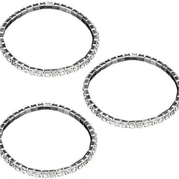 Elastic Fashion Silver Tone Crystal Rhinestone Ankle Anklet Bracelet Stylish Single Row for Women and Girls-image-14