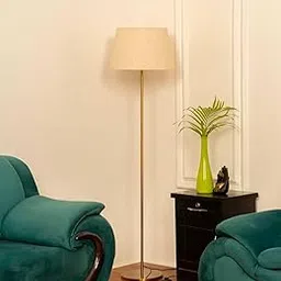 Metal Standing Floor Lamp with Storage Shelves – Modern Metal LED Floor Lamp Standing with Fabric Shade for Living Room & Bedroom-picture-59