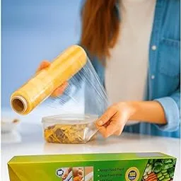 Biodegradable Cling Wrap for Food Wrapping,Pack of 1, 30 Meter Biodegradable Food Wrapping Roll, Food Wrapping, Microwave Safe Paper Wrap for Storing All Food Types-picture-24