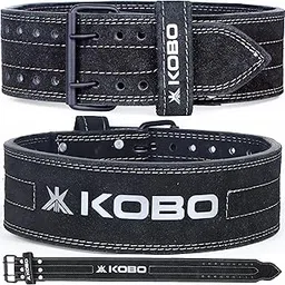 Kobo 8mm Prong Gym Belt For Weight Lifting Fitness, Seude Leather, 4” Wide Back Support, 9 Adjustable Dual Holes, Powerlifting Bodybuilding Deadlift Squat Workout Strength Training, Men Women-picture-32