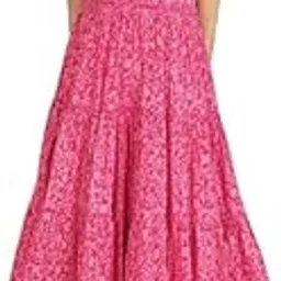 trillmixa Printed Tiered Gather Dress for Women | Midi Dress for Women | Rayon Printed Dress for Women-picture-14