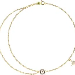 925 Pure Silver Anti Tarnish Anklet for Women | Double Chain Evil Eye Triveni Nazar Anklet Silver Authentication Certificate | Wedding, Party, Office Wear Ankle Chain | Gift for Her-image-11
